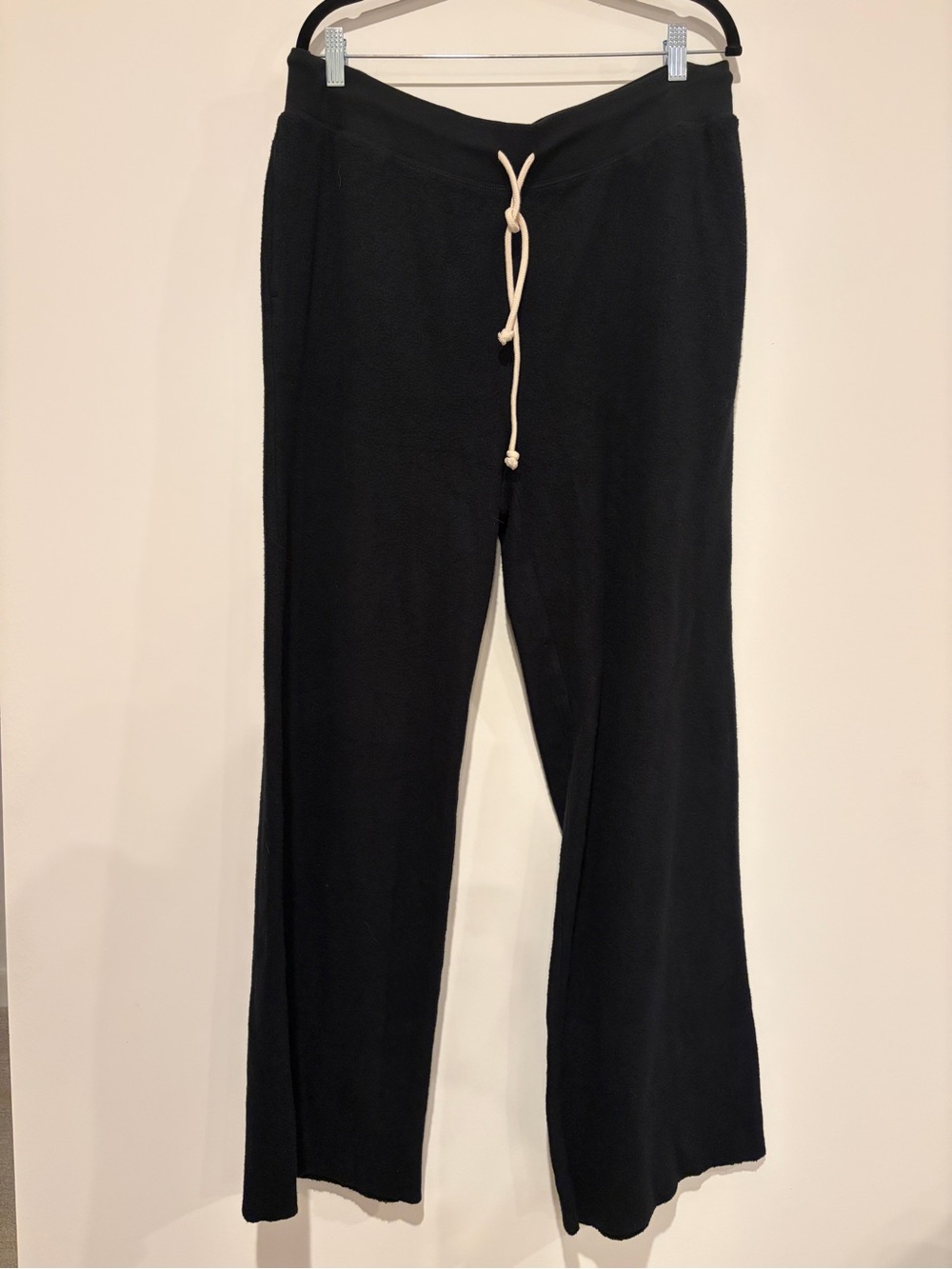 Aerie Size Large Black Always and Forever Wide Leg Drawstring Lounge Pants